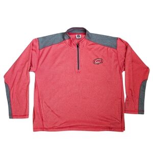 NHL Carolina‎ Hurricanes Mens 1/4 Zip Pullover Red Sz 2XL